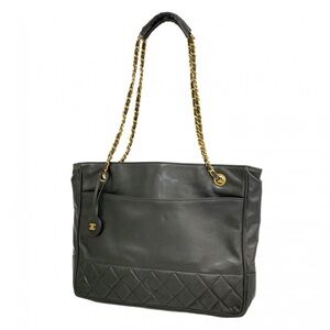 Authentic CHANEL black lambskin vintage charm shoulder bag